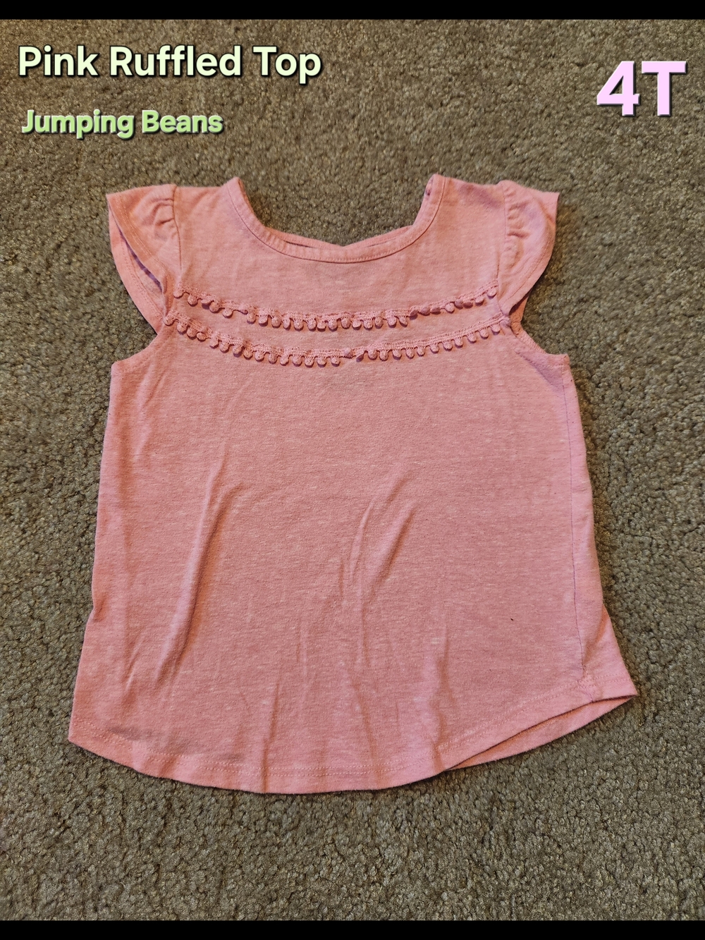 jumping beans Pink Ruffled Sleeve Tank Top